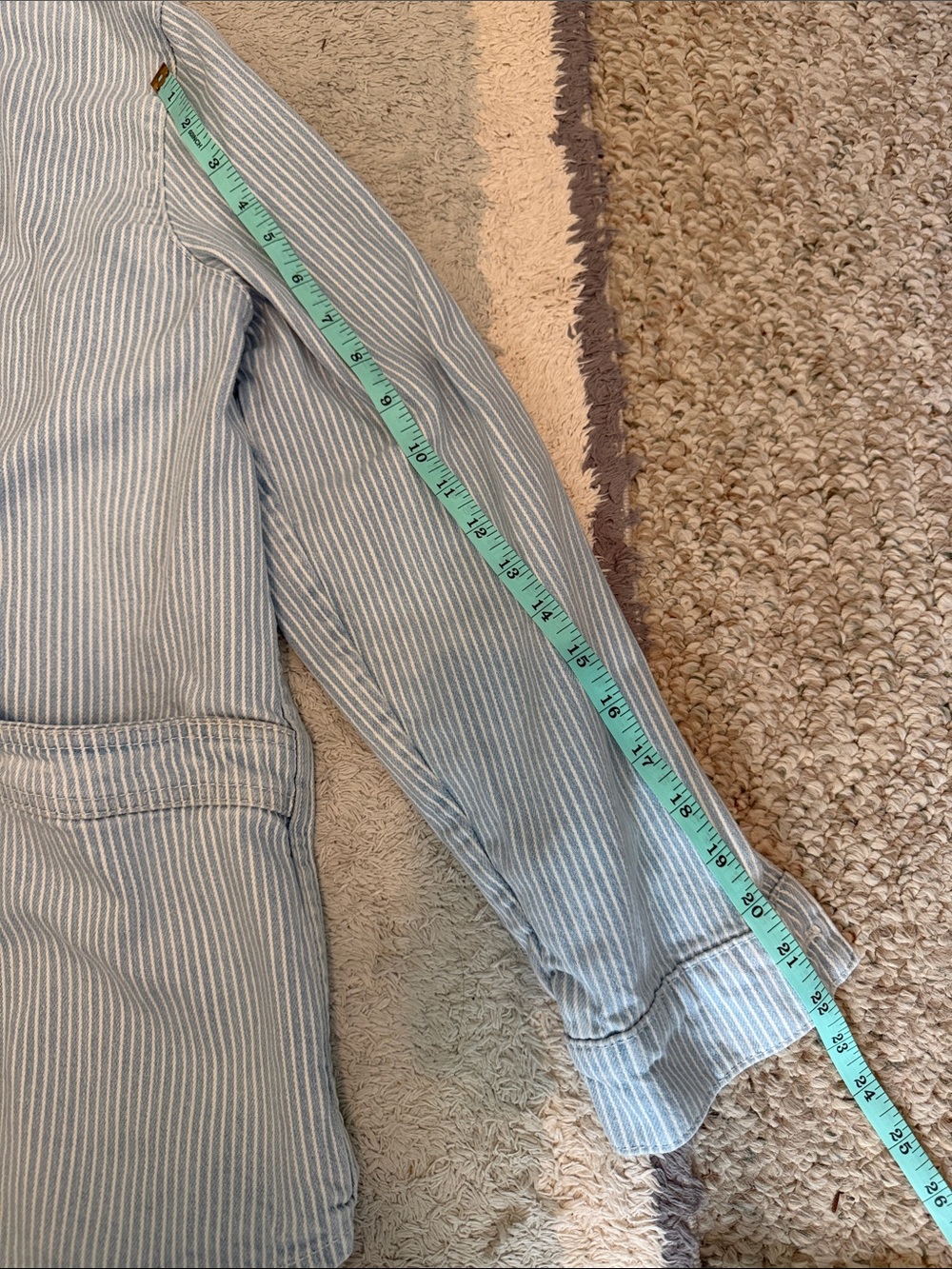Sezane Light Blue Striped Jean Jacket - Picture 7 of 10